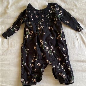 Old Navy Black Floral Jumpsuit